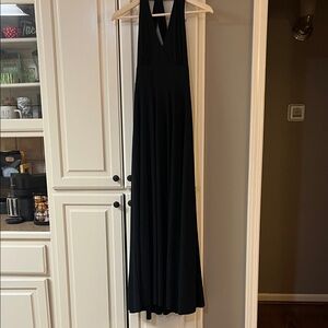 Ann Taylor Black Maxi Dress with V-Neck Halter